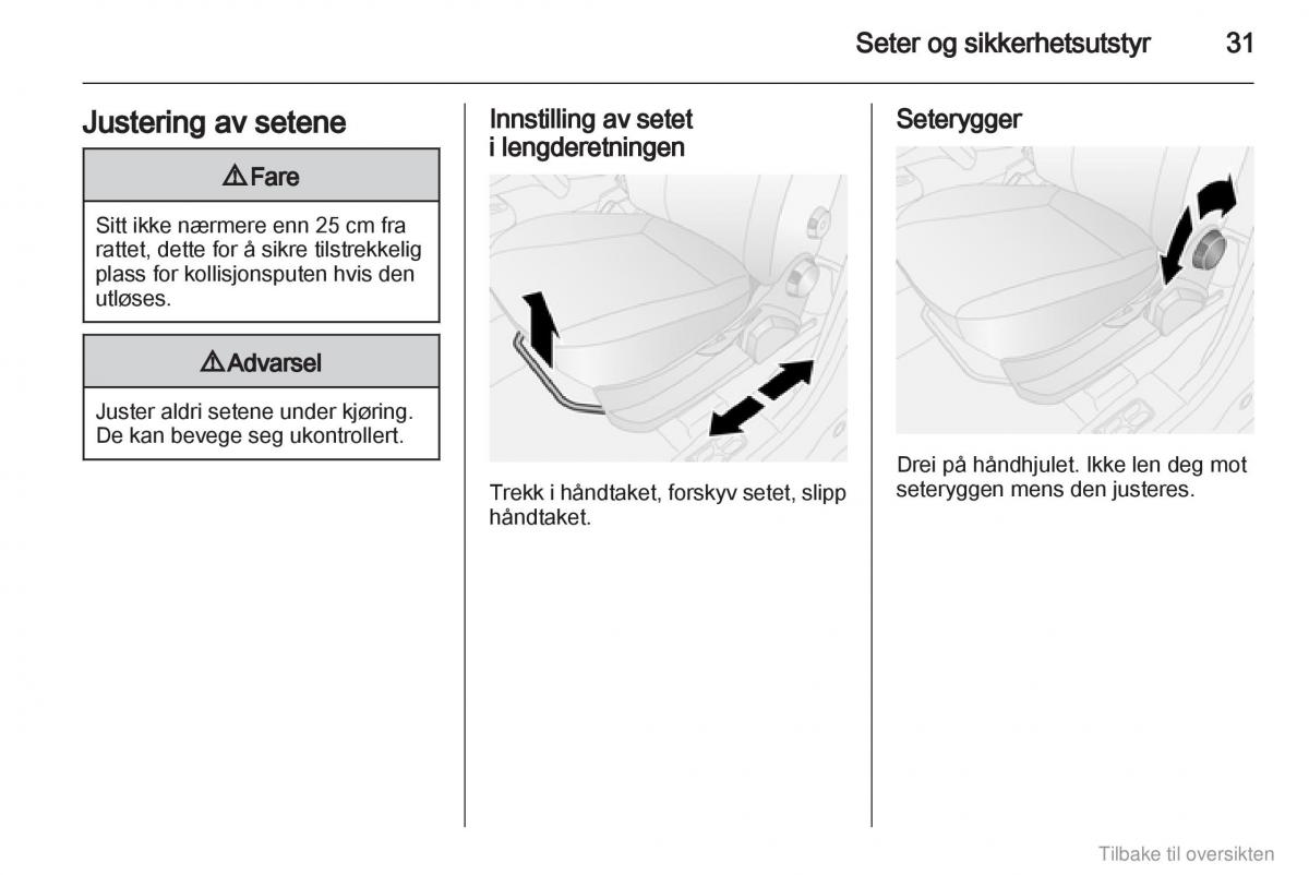 Opel Combo D bruksanvisningen / page 32