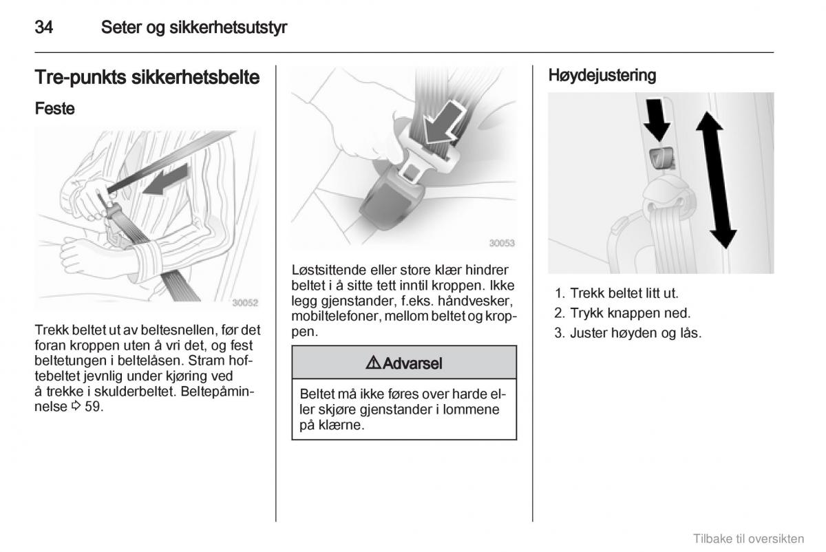 Opel Combo D bruksanvisningen / page 35