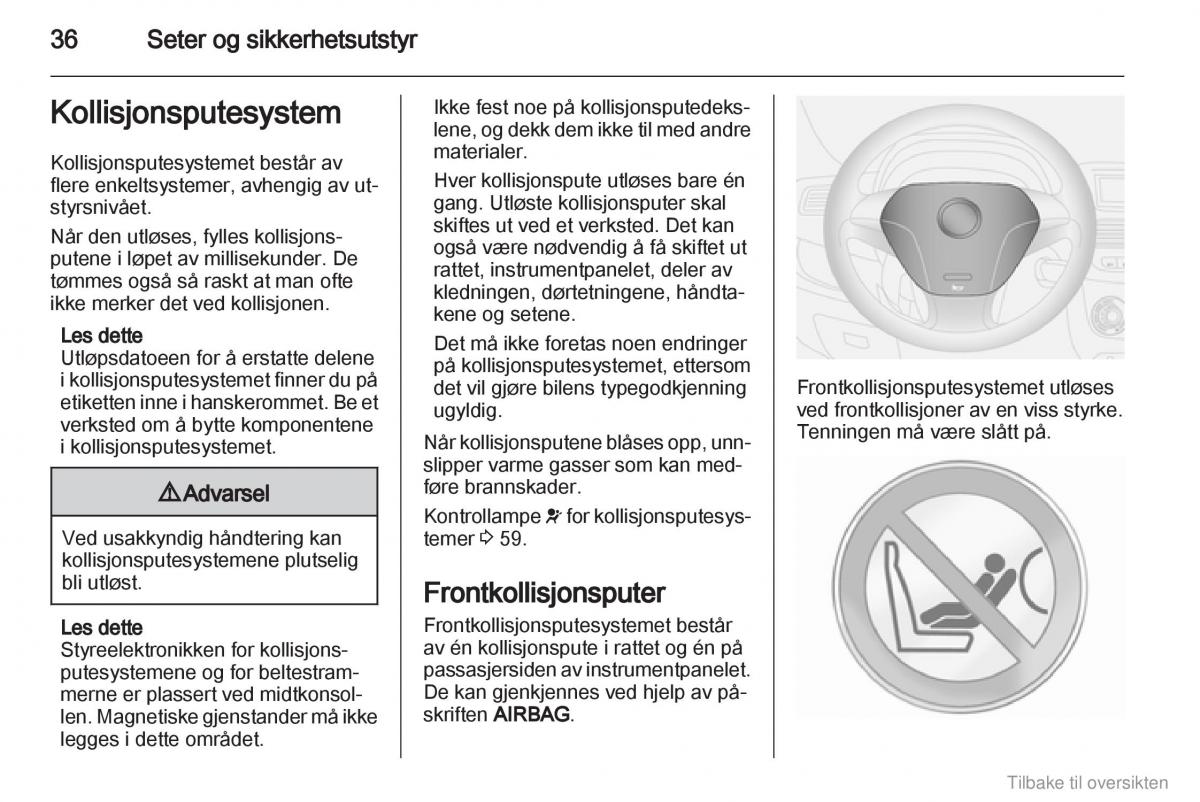 Opel Combo D bruksanvisningen / page 37