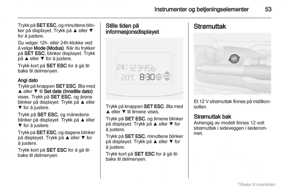 Opel Combo D bruksanvisningen / page 54