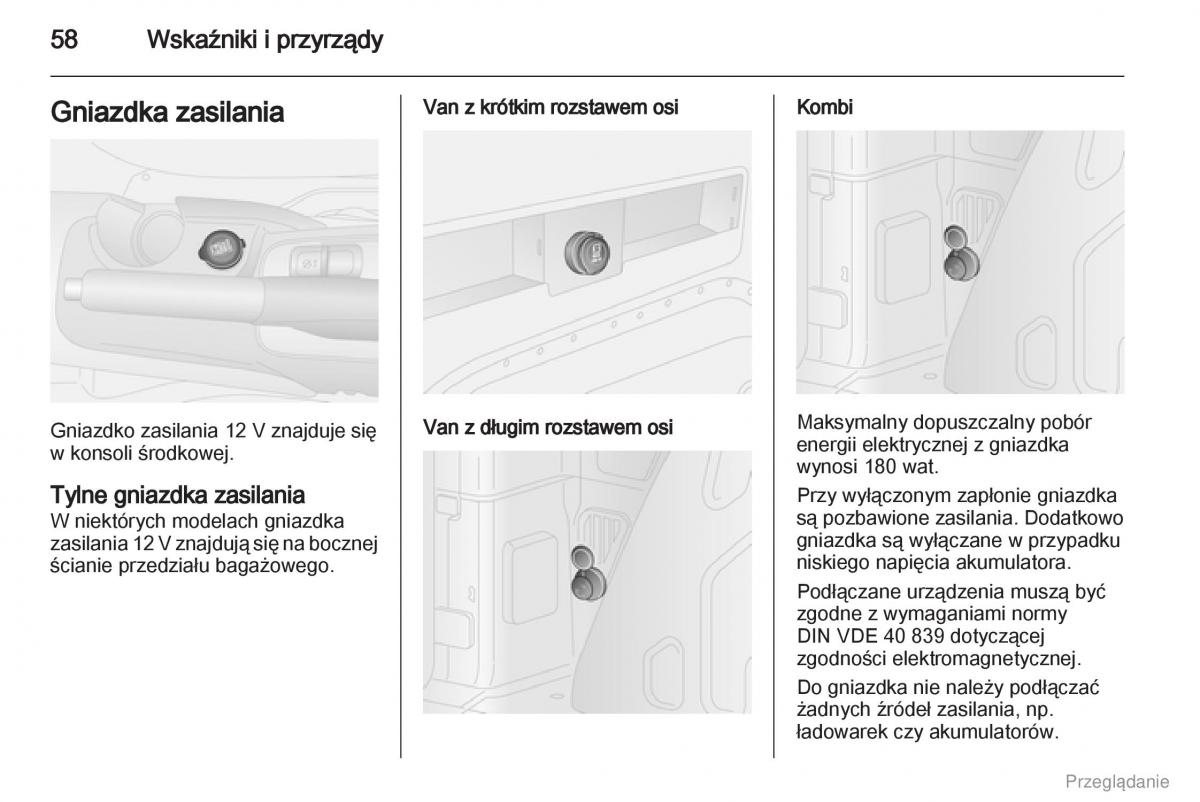 Opel Combo D instrukcja obslugi / page 59