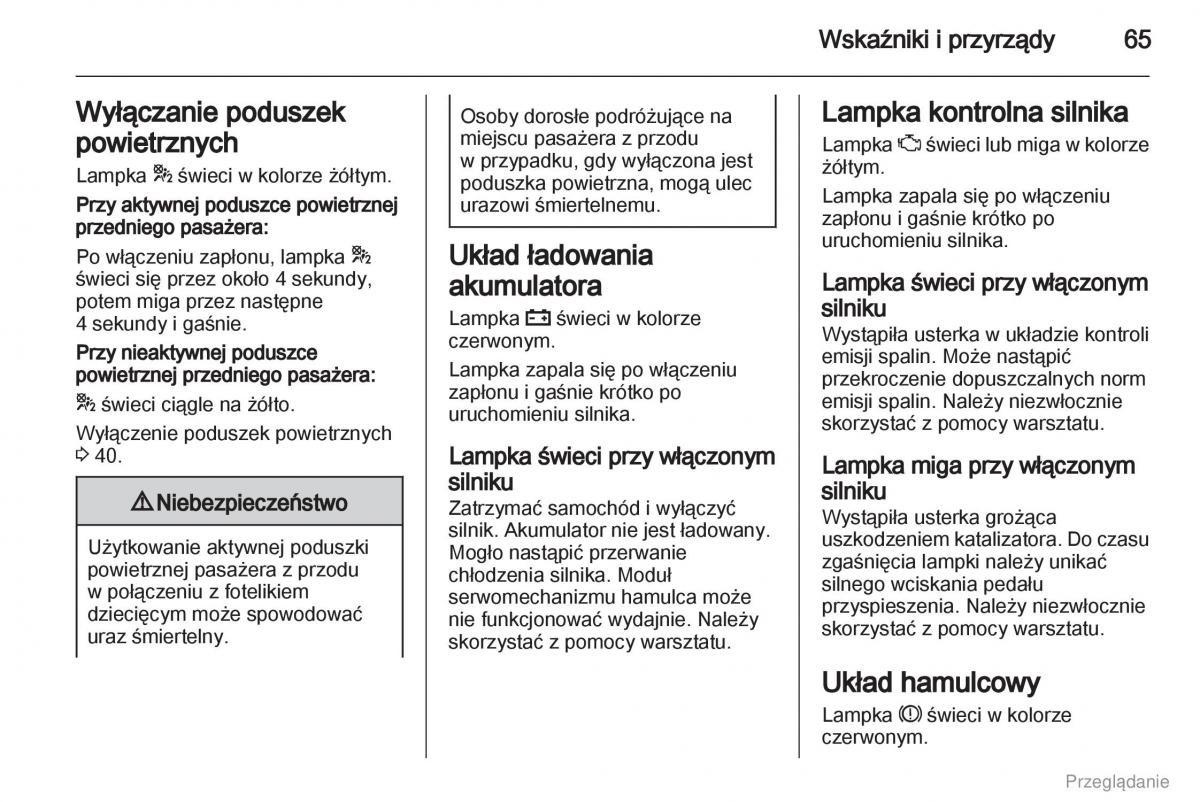 Opel Combo D instrukcja obslugi / page 66