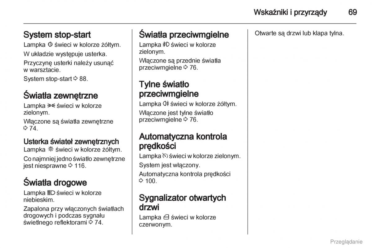 Opel Combo D instrukcja obslugi / page 70