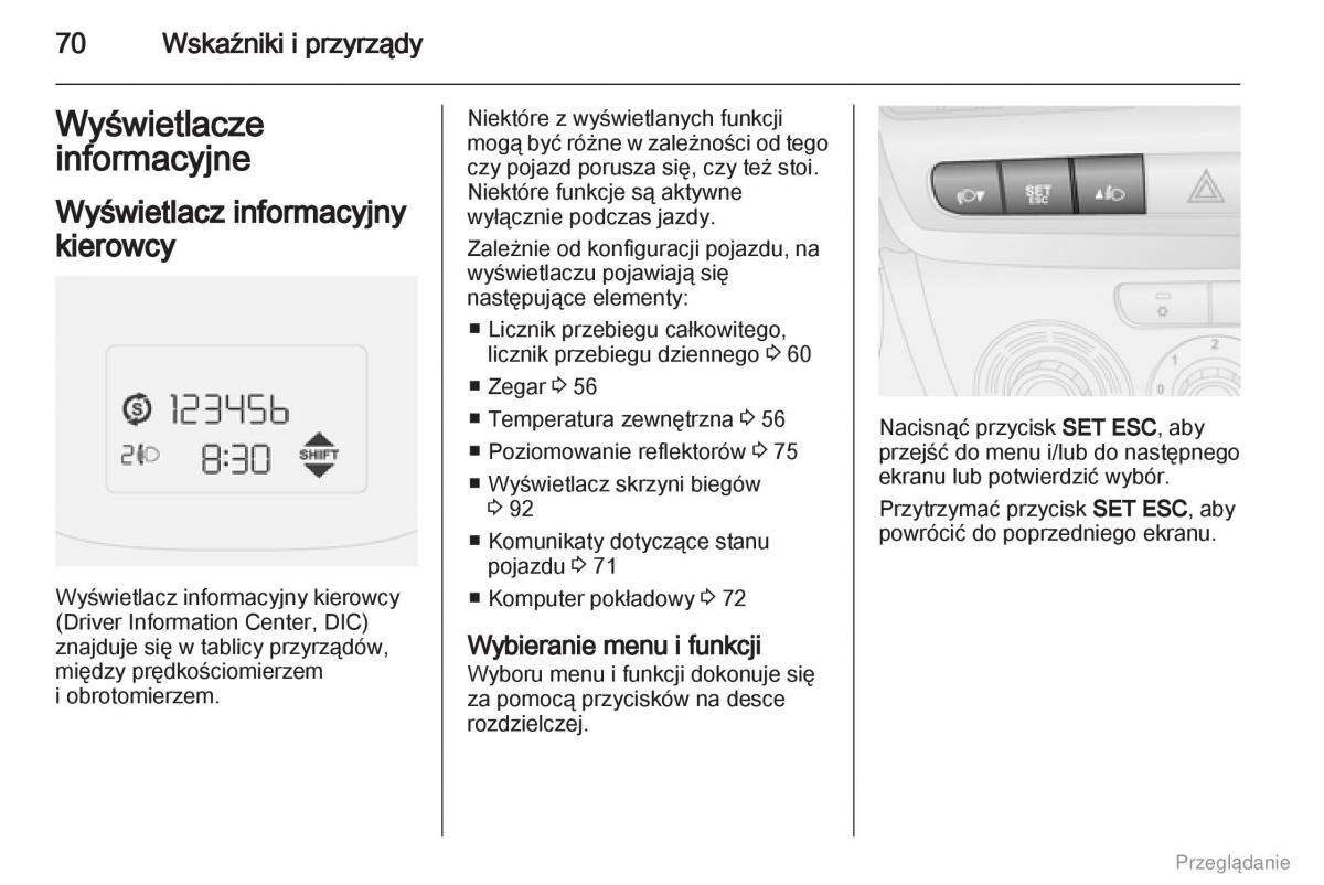 Opel Combo D instrukcja obslugi / page 71