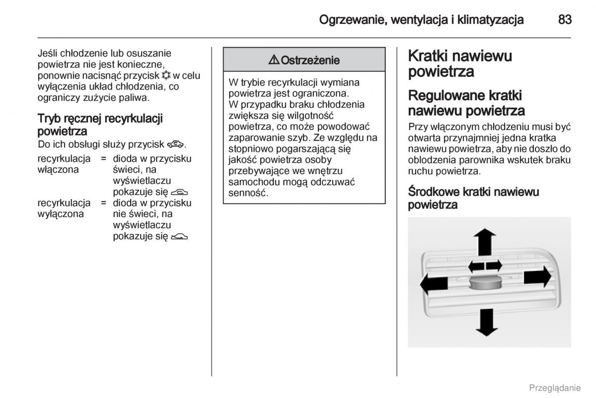 Opel Combo D instrukcja obslugi / page 84