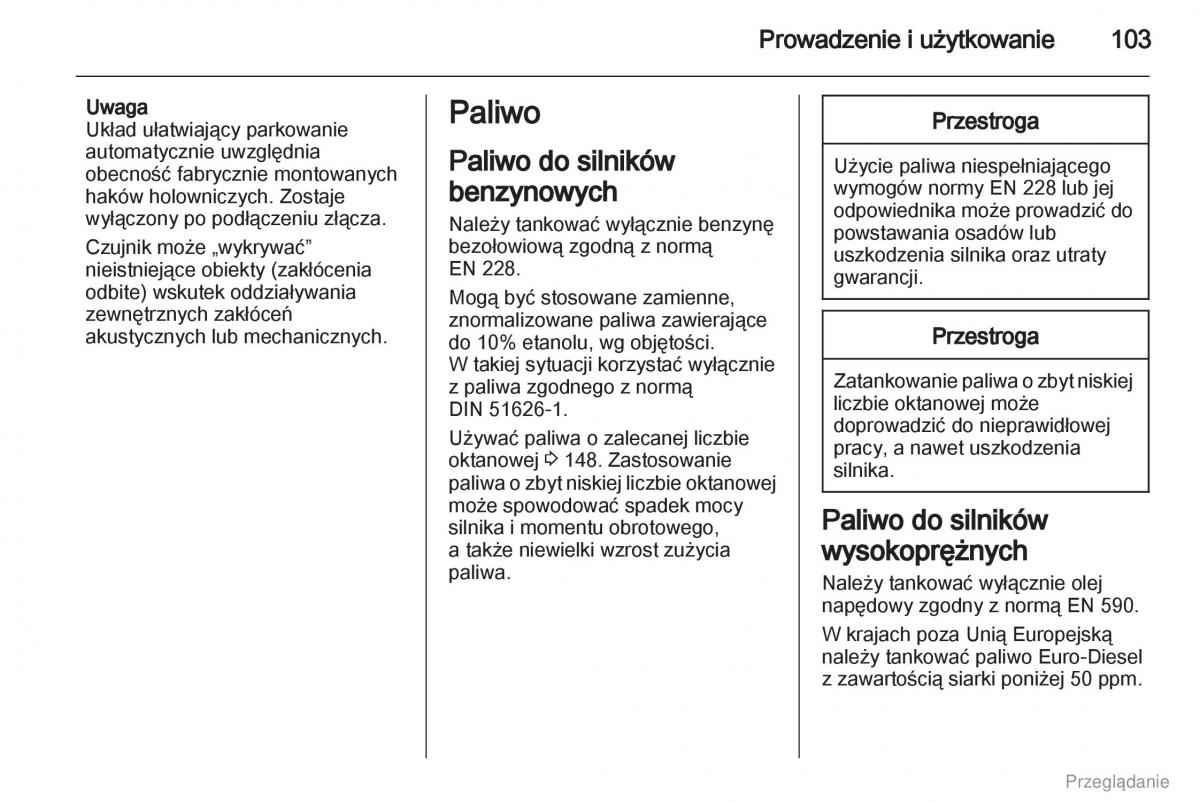 Opel Combo D instrukcja obslugi / page 104