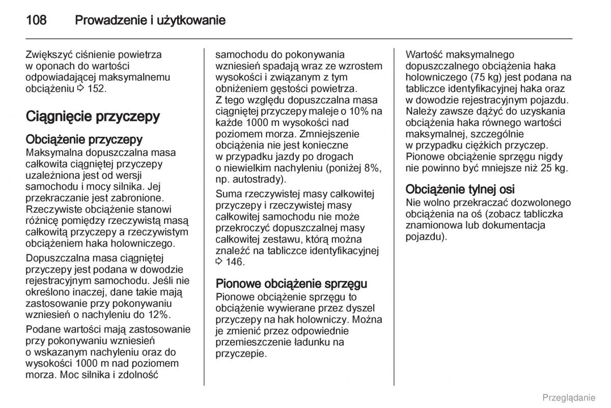 Opel Combo D instrukcja obslugi / page 109