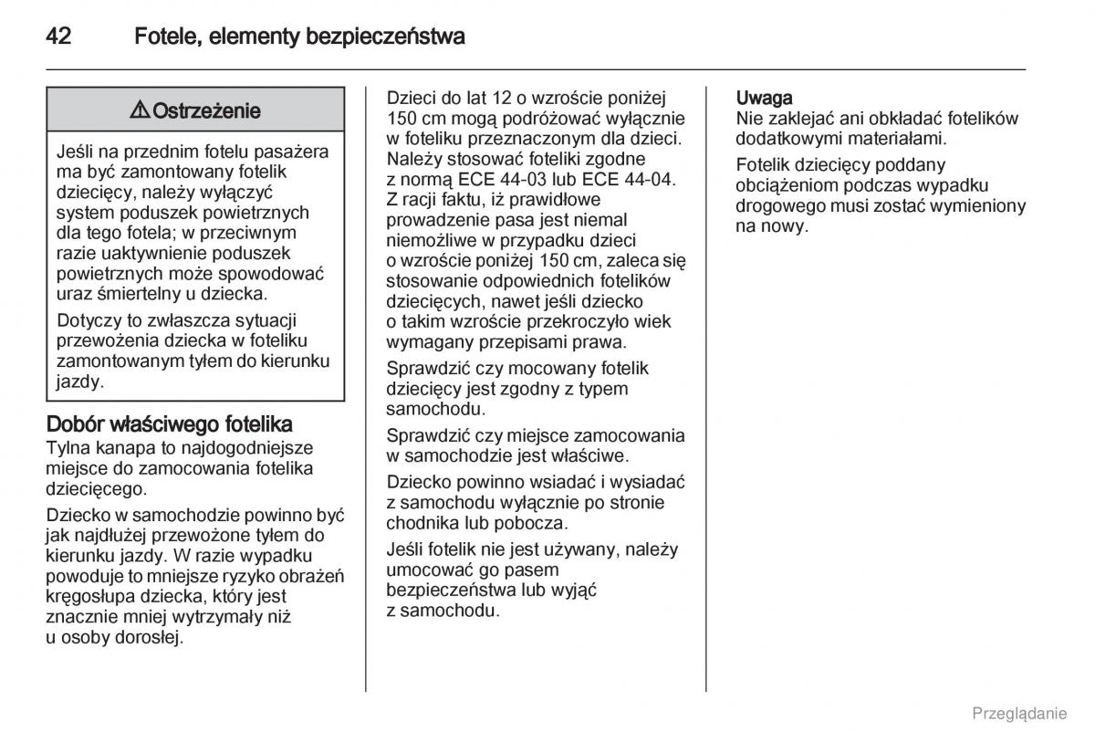 Opel Combo D instrukcja obslugi / page 43