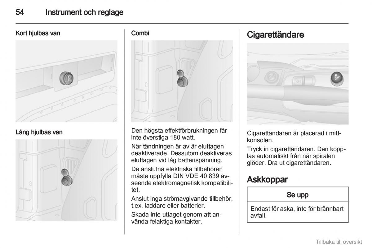 Opel Combo D instruktionsbok / page 55