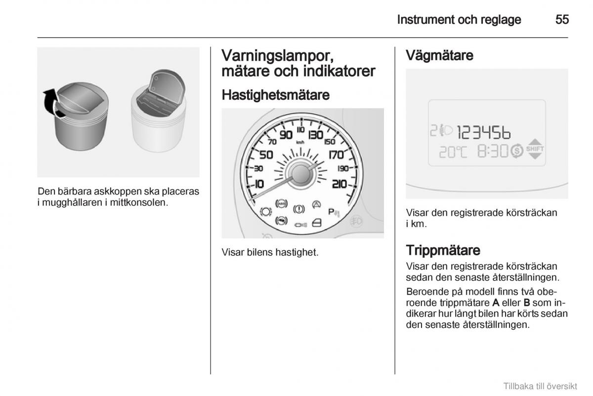 Opel Combo D instruktionsbok / page 56