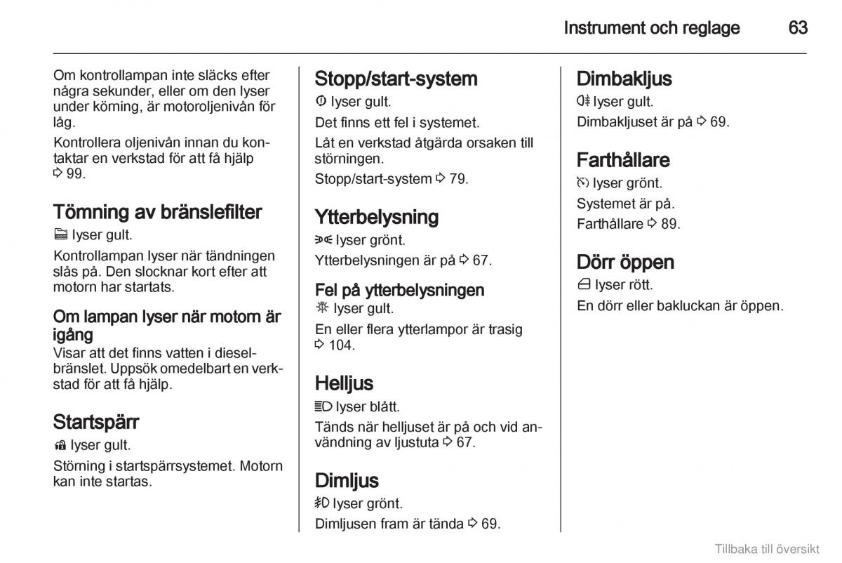 Opel Combo D instruktionsbok / page 64