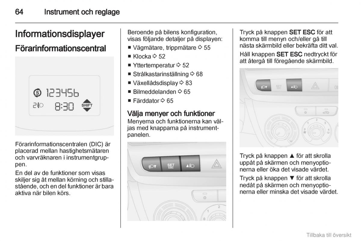 Opel Combo D instruktionsbok / page 65