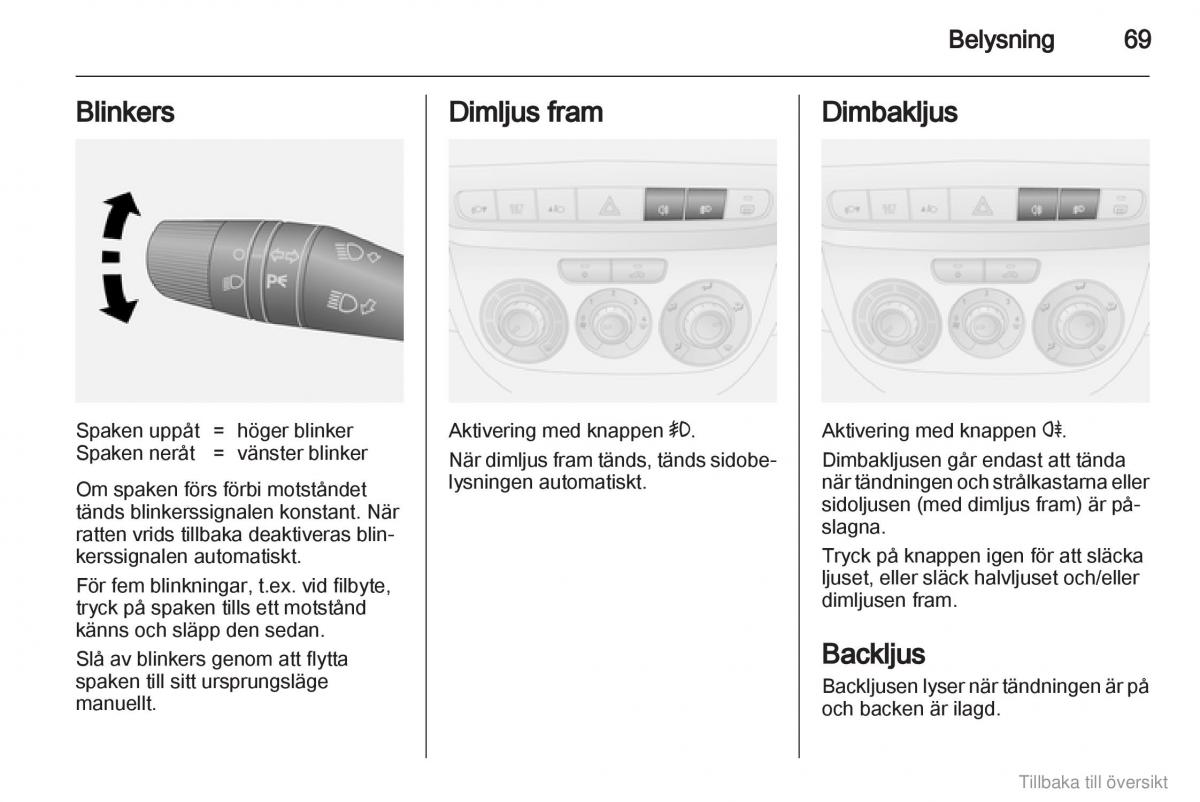 Opel Combo D instruktionsbok / page 70