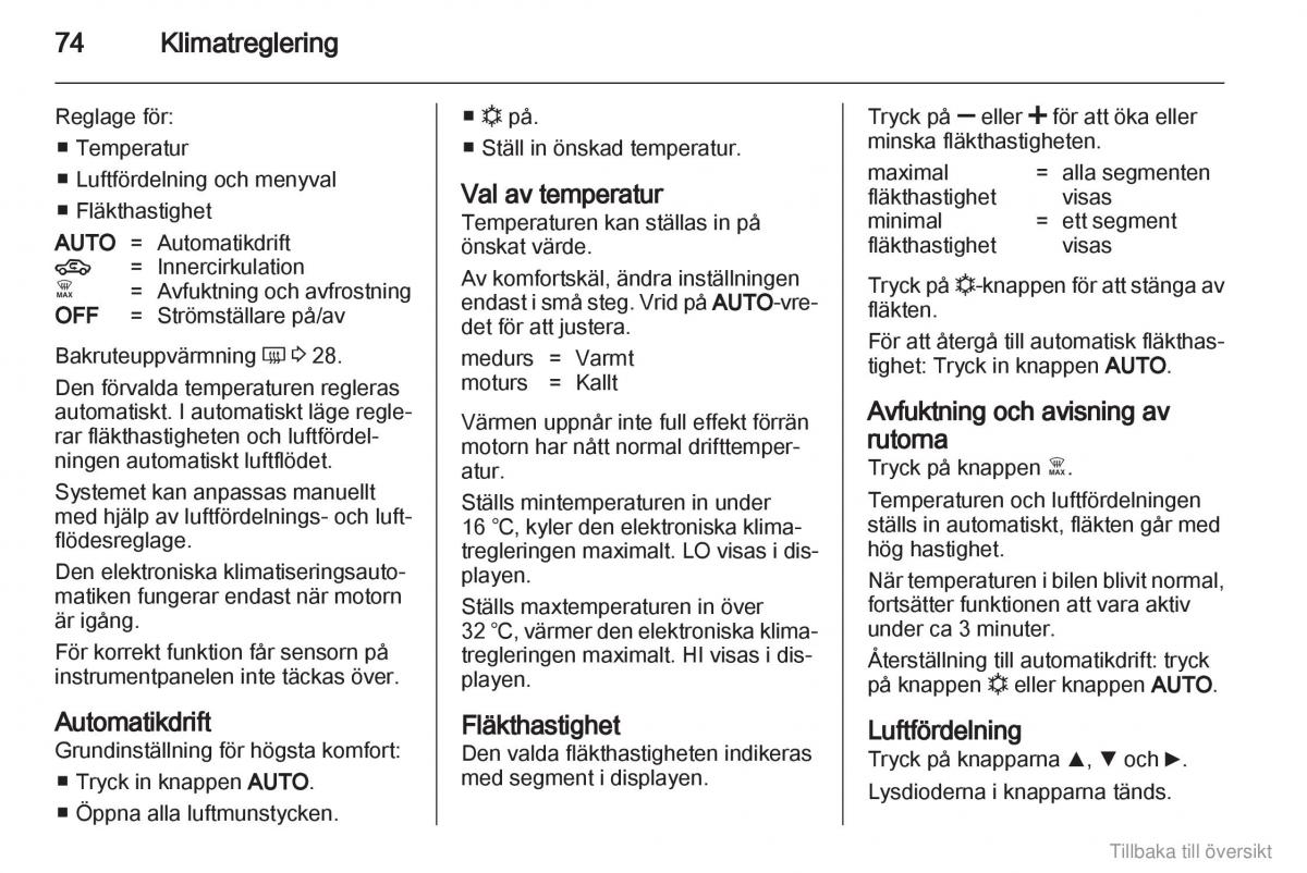 Opel Combo D instruktionsbok / page 75