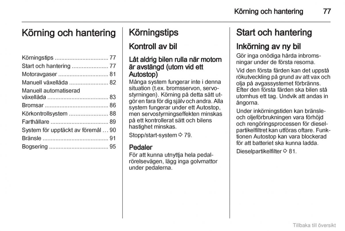 Opel Combo D instruktionsbok / page 78