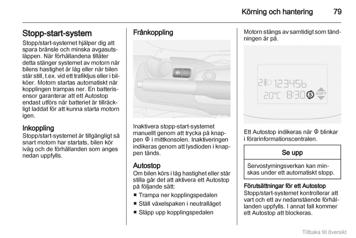 Opel Combo D instruktionsbok / page 80