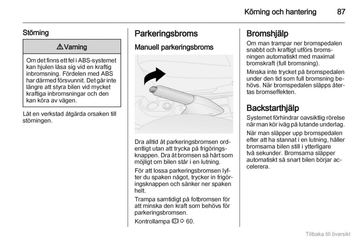 Opel Combo D instruktionsbok / page 88