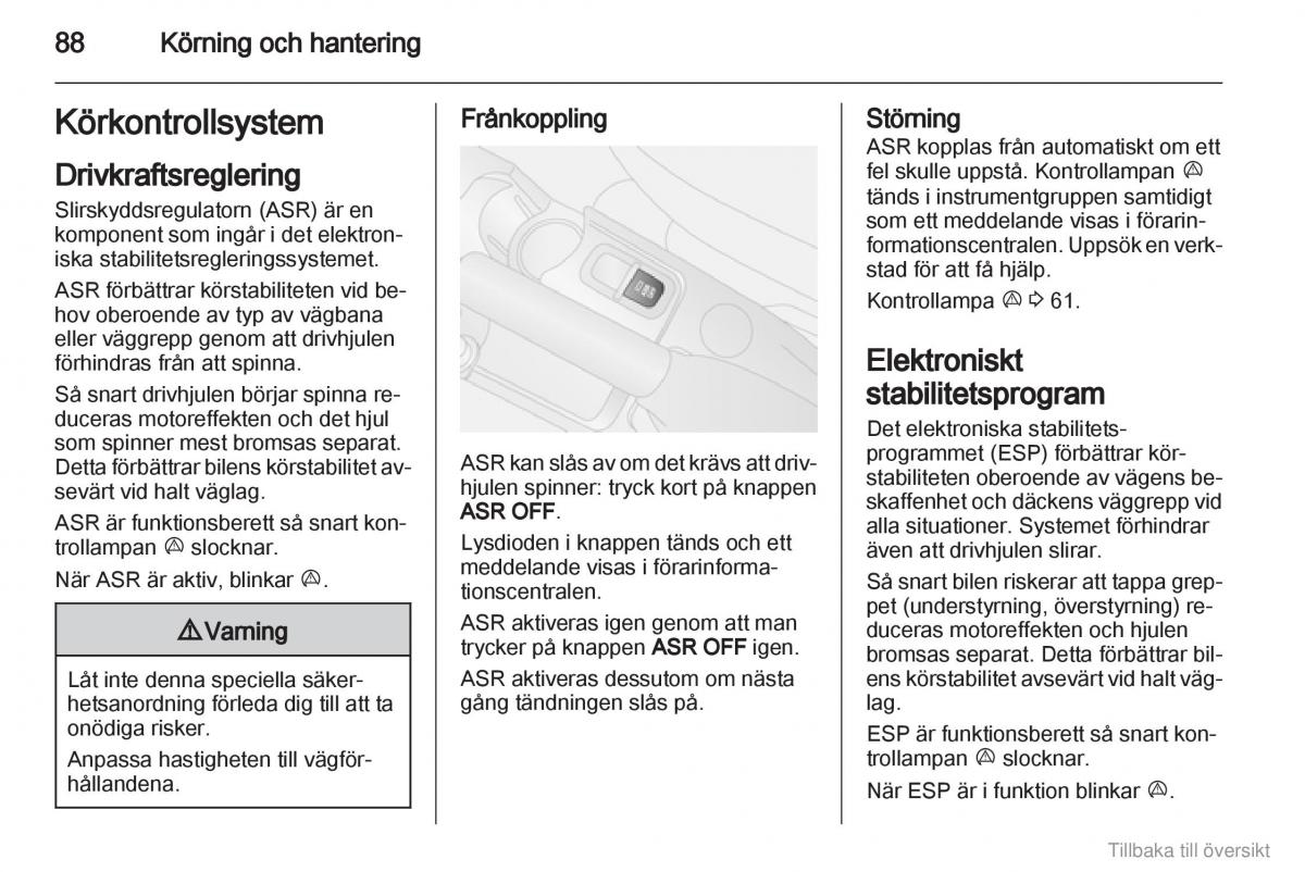 Opel Combo D instruktionsbok / page 89