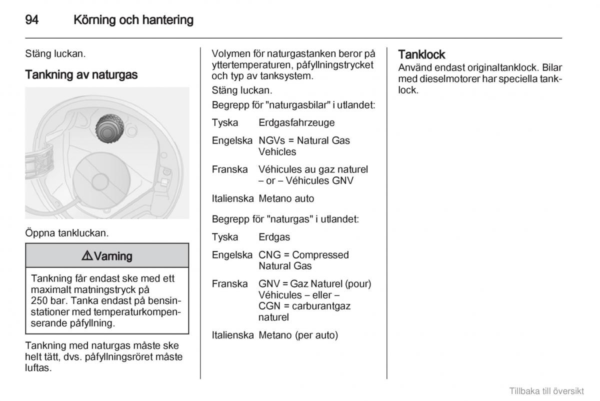 Opel Combo D instruktionsbok / page 95