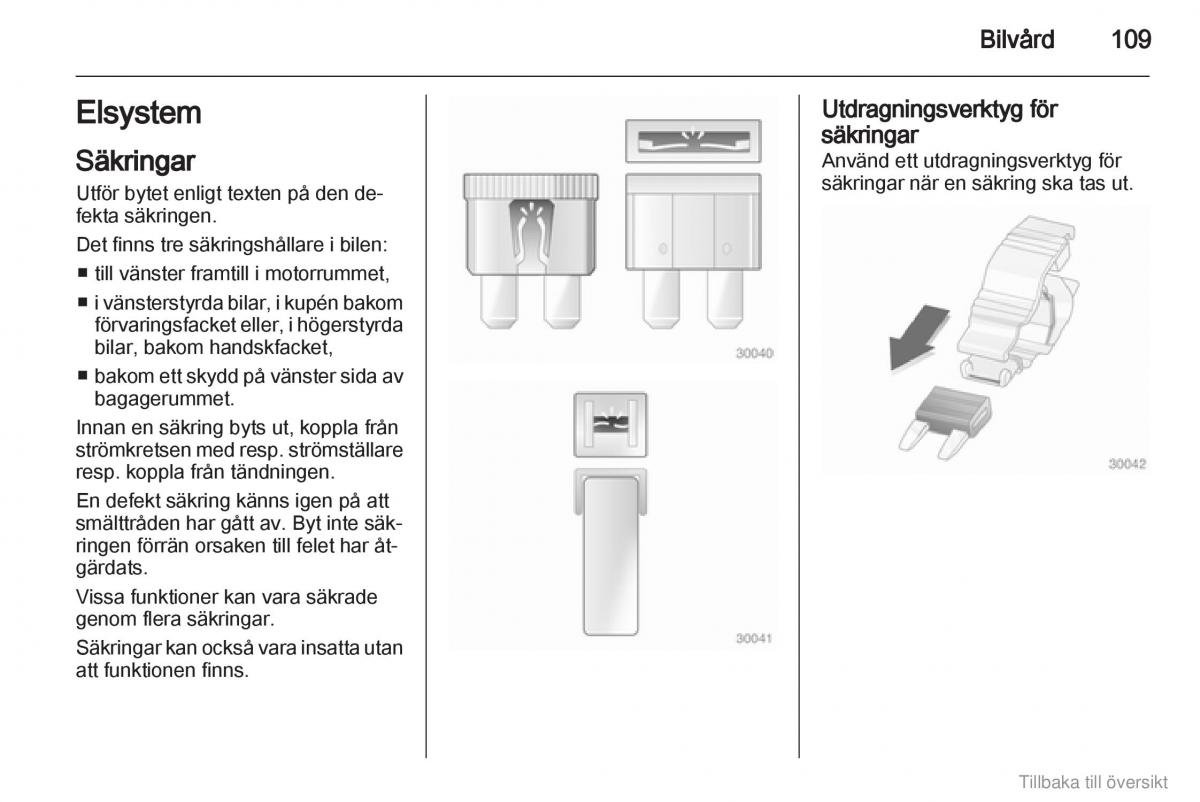 Opel Combo D instruktionsbok / page 110