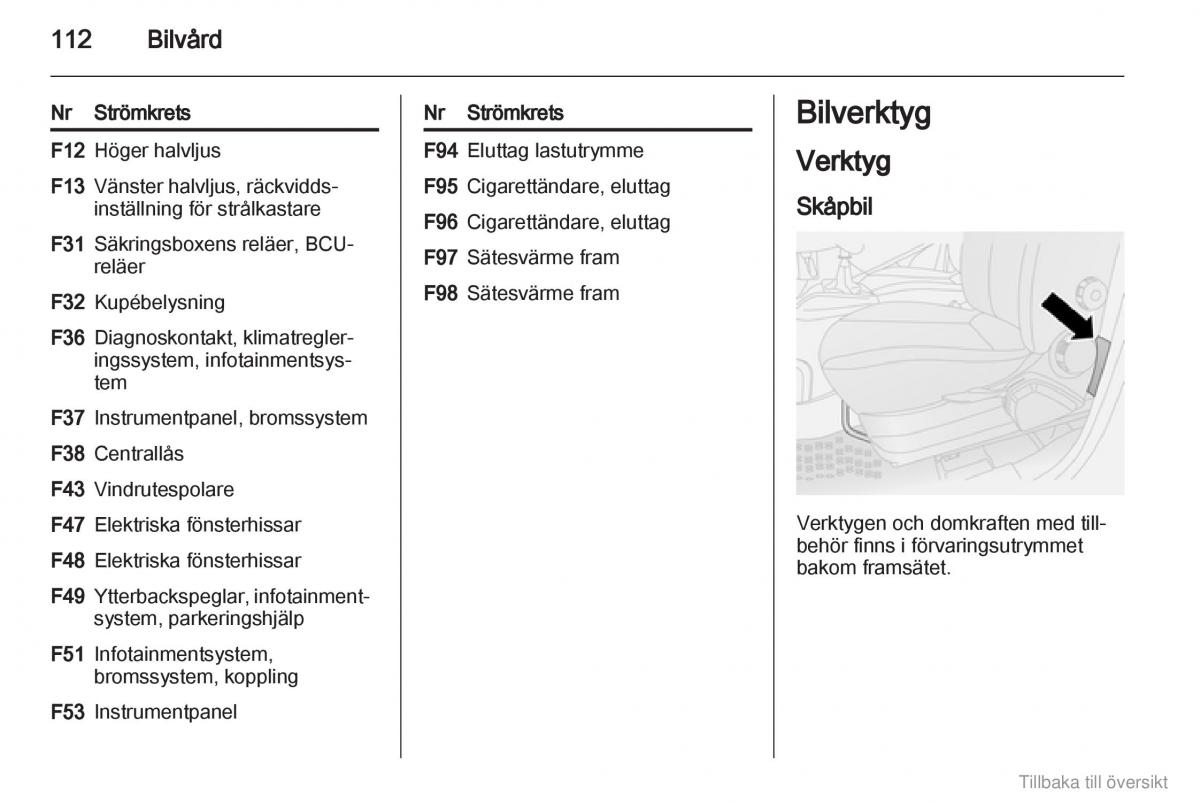 Opel Combo D instruktionsbok / page 113