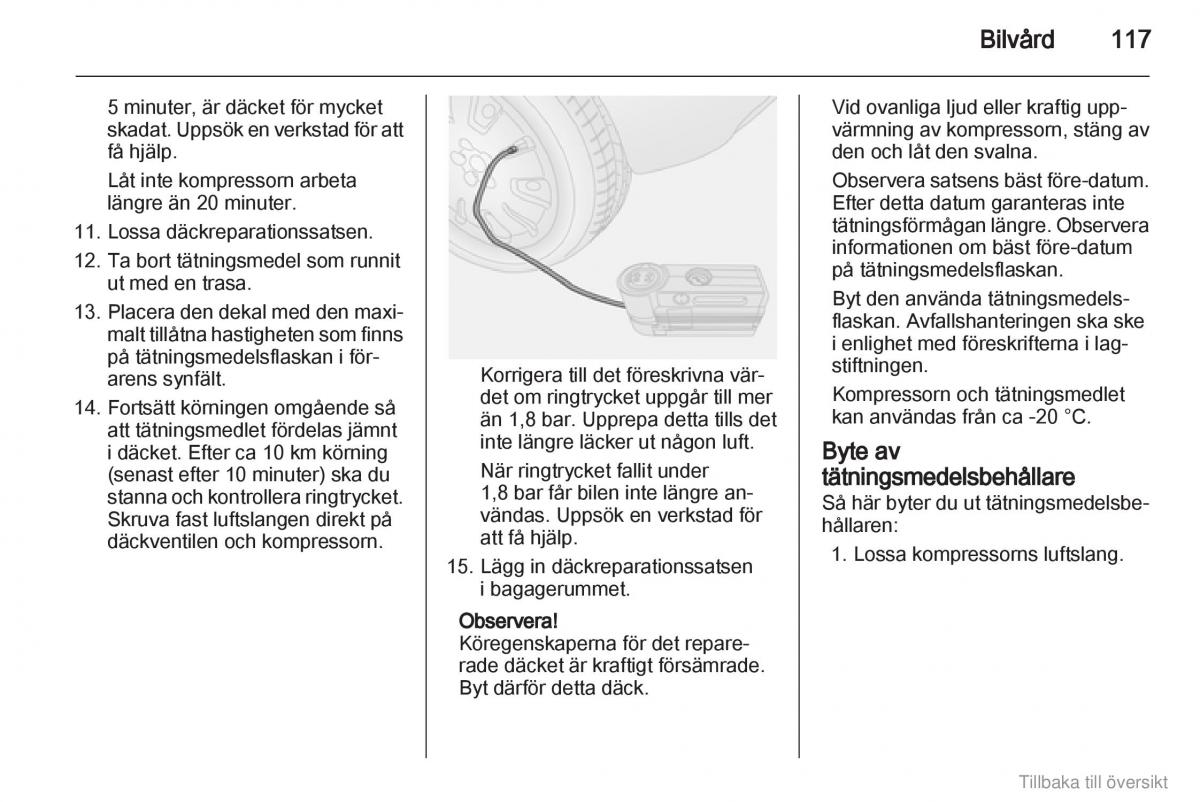 Opel Combo D instruktionsbok / page 118