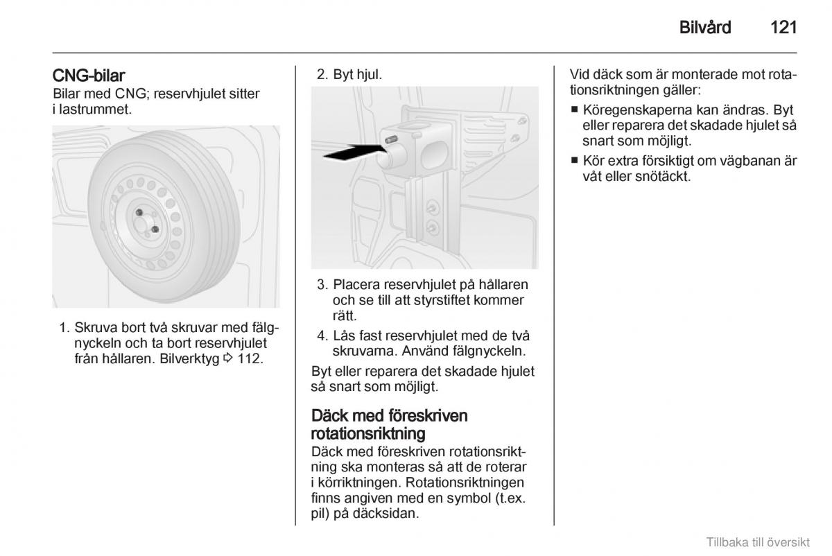 Opel Combo D instruktionsbok / page 122