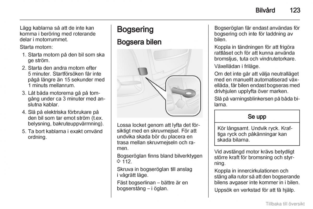 Opel Combo D instruktionsbok / page 124