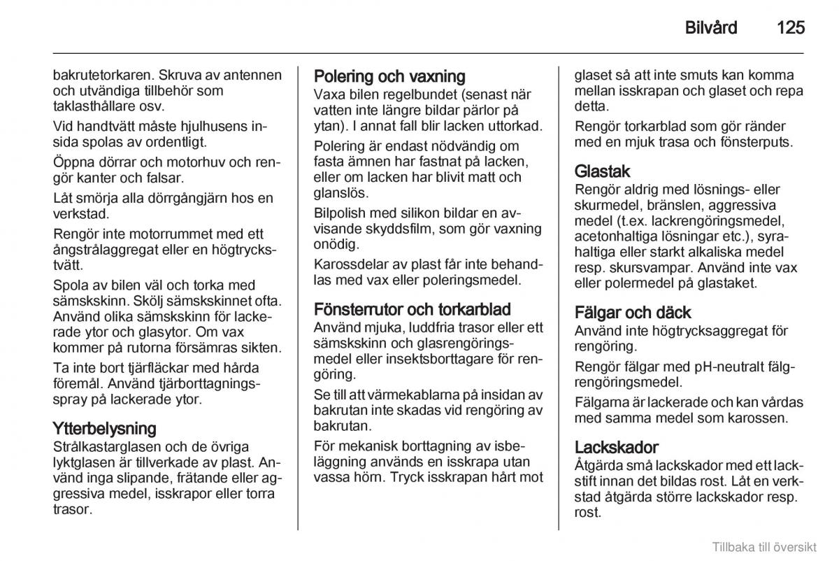 Opel Combo D instruktionsbok / page 126