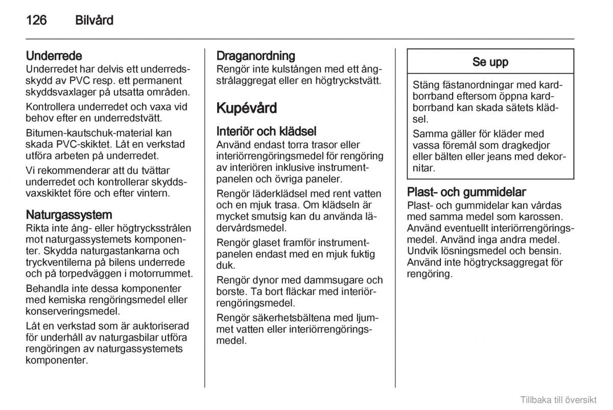 Opel Combo D instruktionsbok / page 127