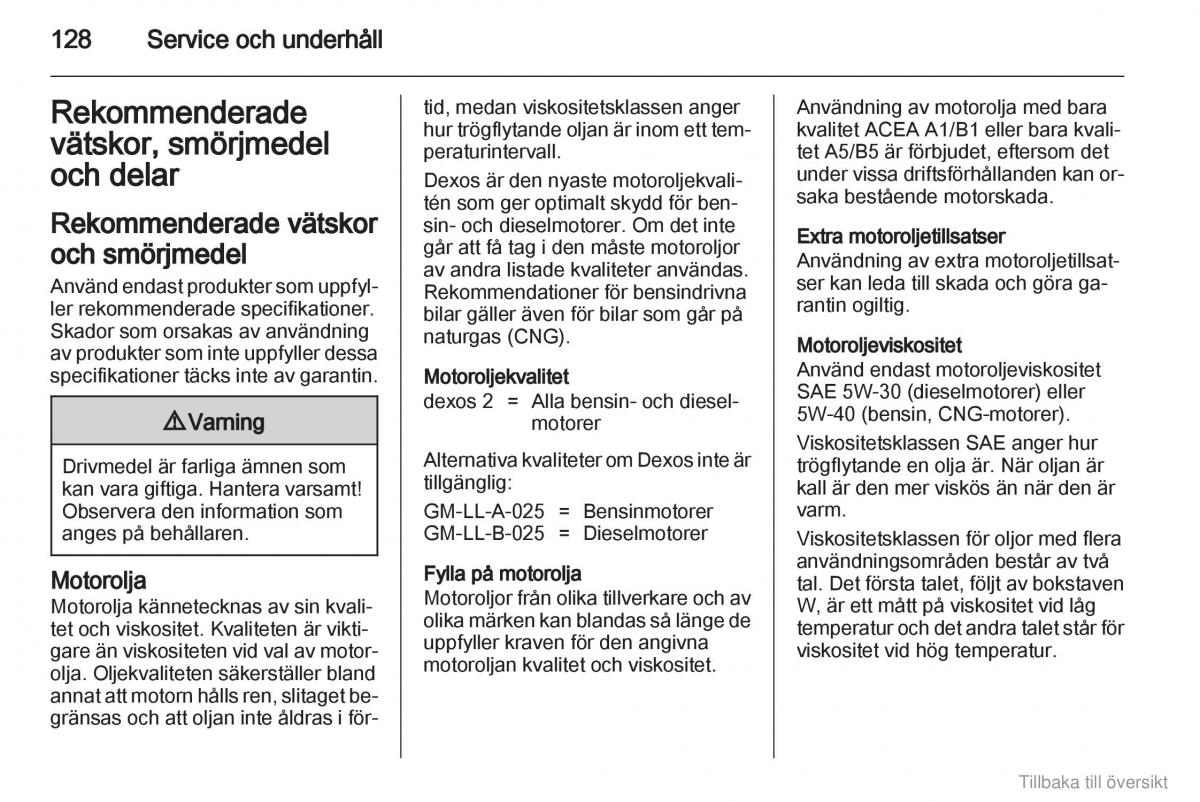 Opel Combo D instruktionsbok / page 129