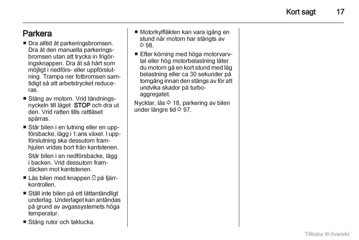 Opel Combo D instruktionsbok / page 18