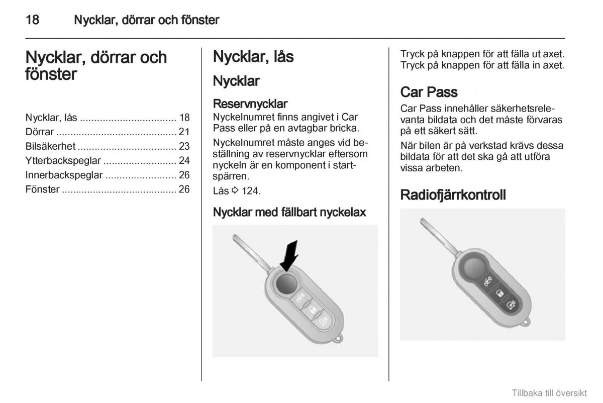 Opel Combo D instruktionsbok / page 19