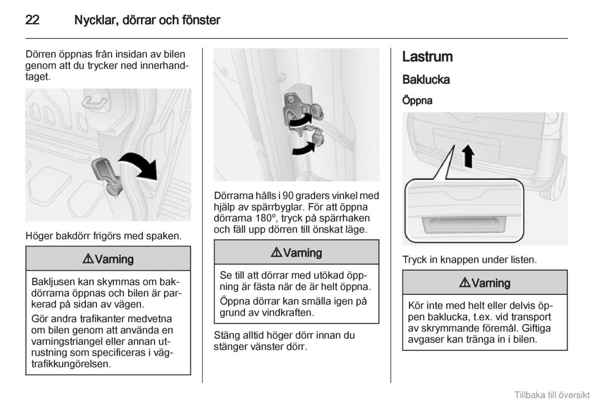 Opel Combo D instruktionsbok / page 23