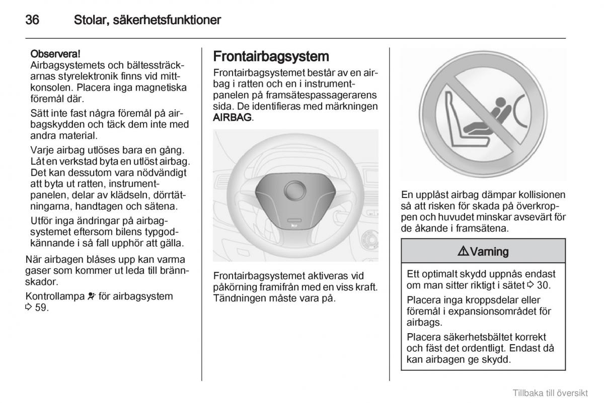 Opel Combo D instruktionsbok / page 37