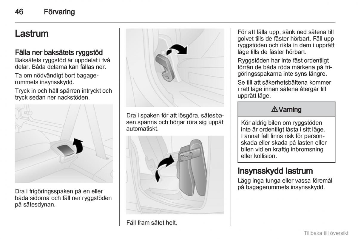 Opel Combo D instruktionsbok / page 47