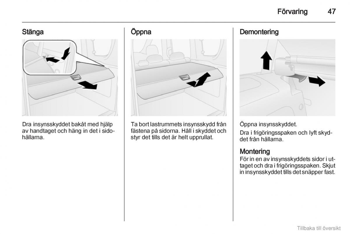 Opel Combo D instruktionsbok / page 48