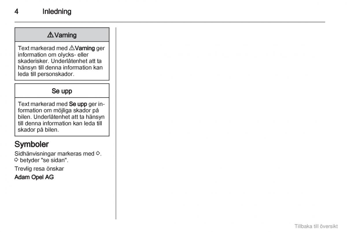 Opel Combo D instruktionsbok / page 5