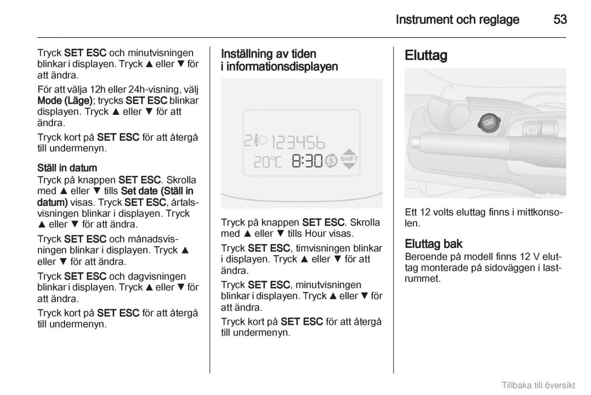 Opel Combo D instruktionsbok / page 54