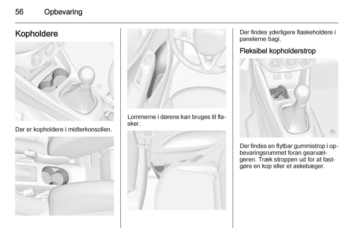 Opel Corsa D Bilens instruktionsbog / page 58