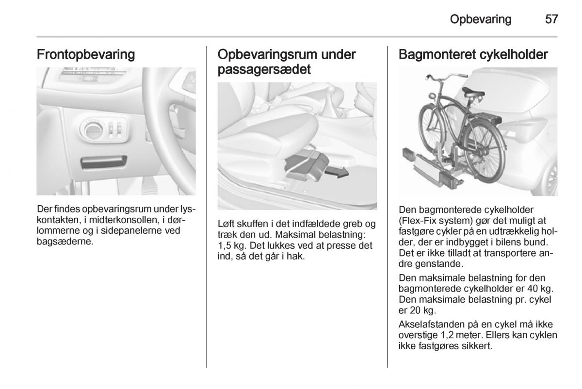 Opel Corsa D Bilens instruktionsbog / page 59