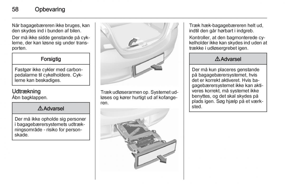 Opel Corsa D Bilens instruktionsbog / page 60