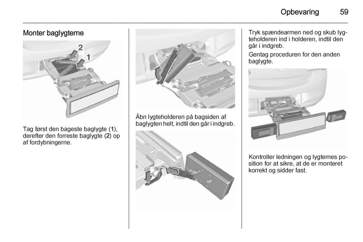 Opel Corsa D Bilens instruktionsbog / page 61