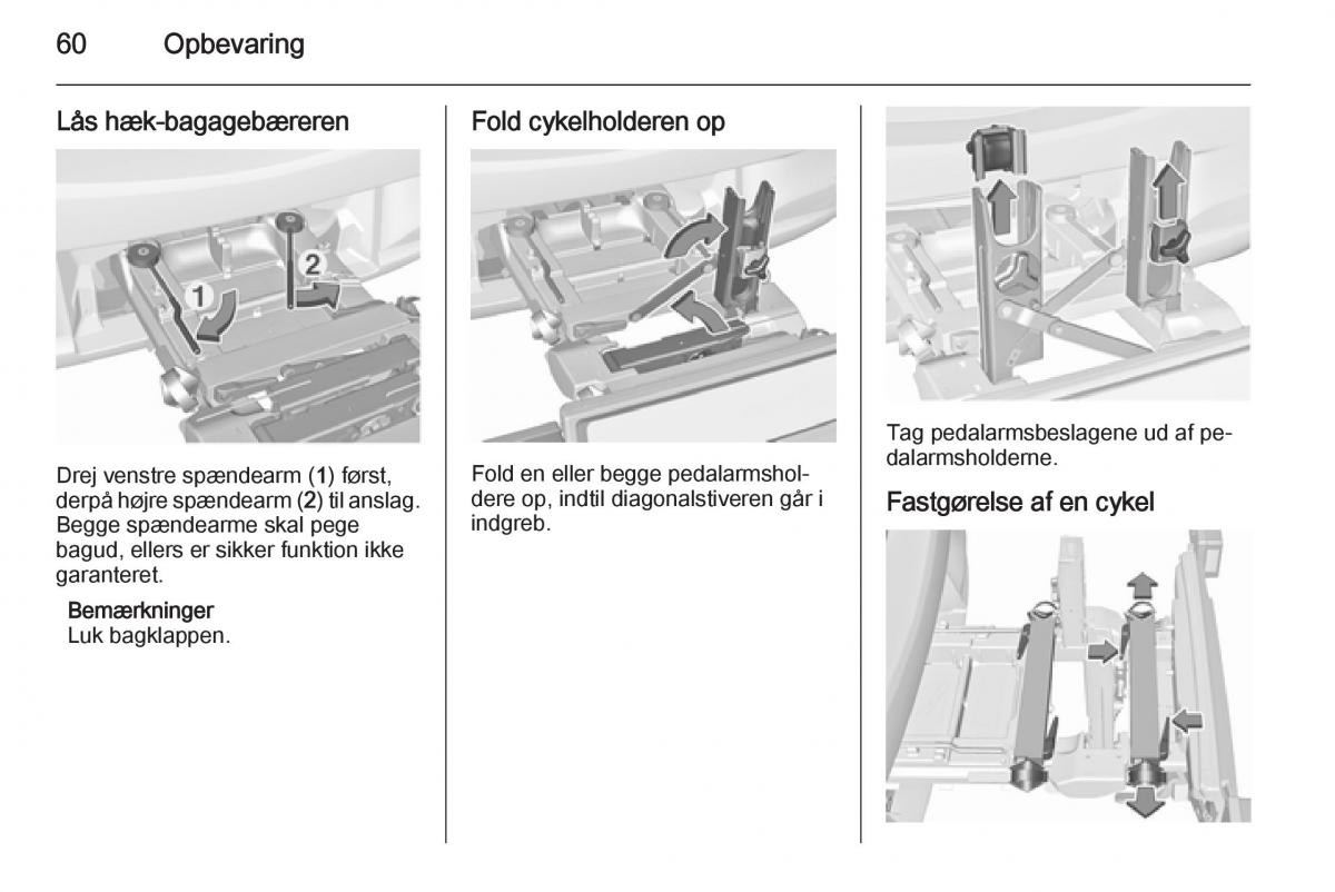 Opel Corsa D Bilens instruktionsbog / page 62