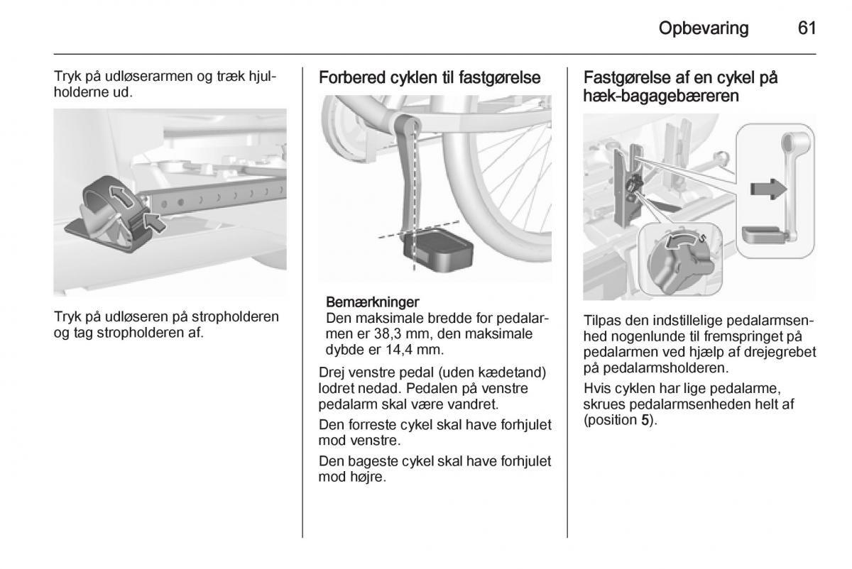 Opel Corsa D Bilens instruktionsbog / page 63