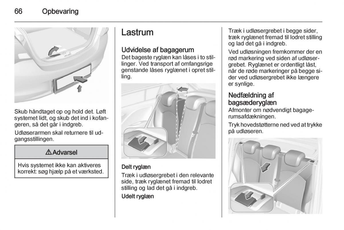 Opel Corsa D Bilens instruktionsbog / page 68