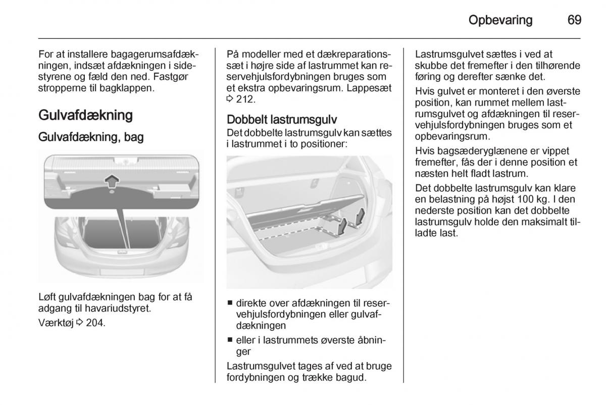 Opel Corsa D Bilens instruktionsbog / page 71