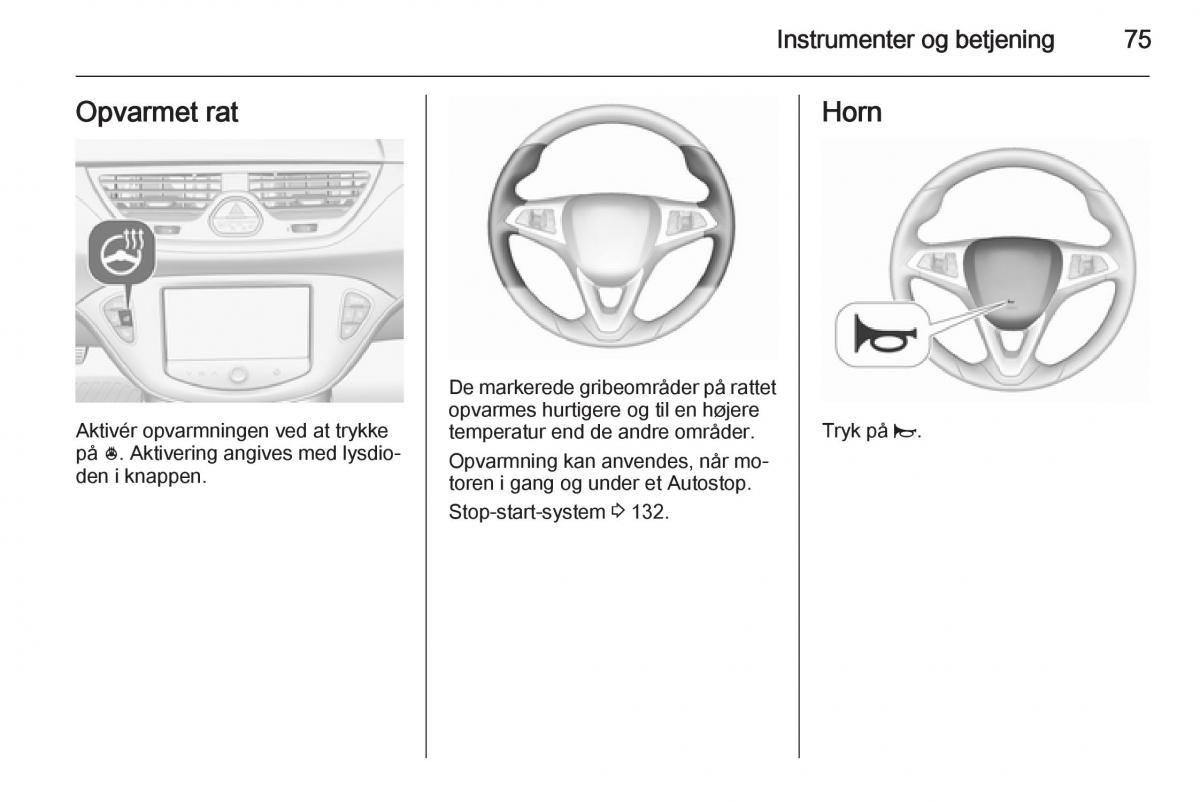 Opel Corsa D Bilens instruktionsbog / page 77