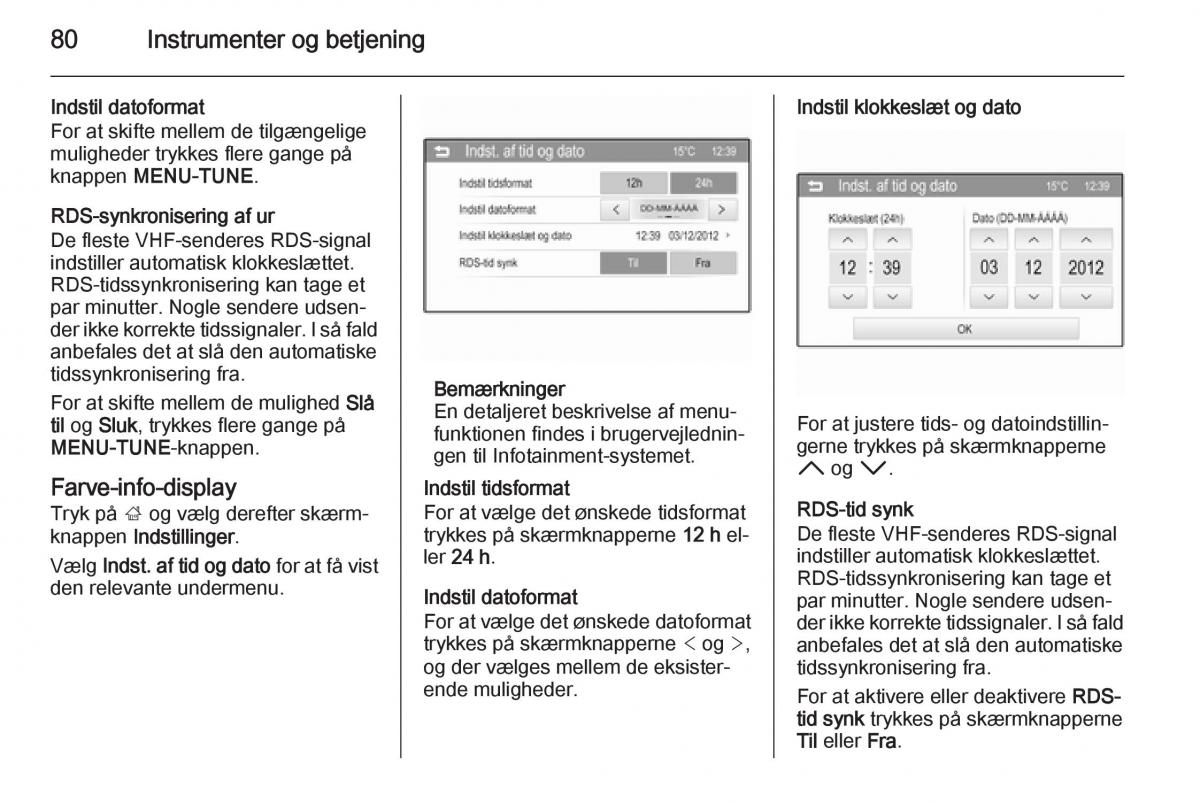 Opel Corsa D Bilens instruktionsbog / page 82