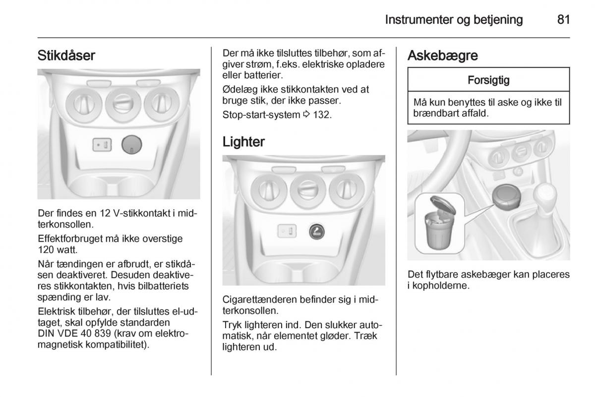 Opel Corsa D Bilens instruktionsbog / page 83